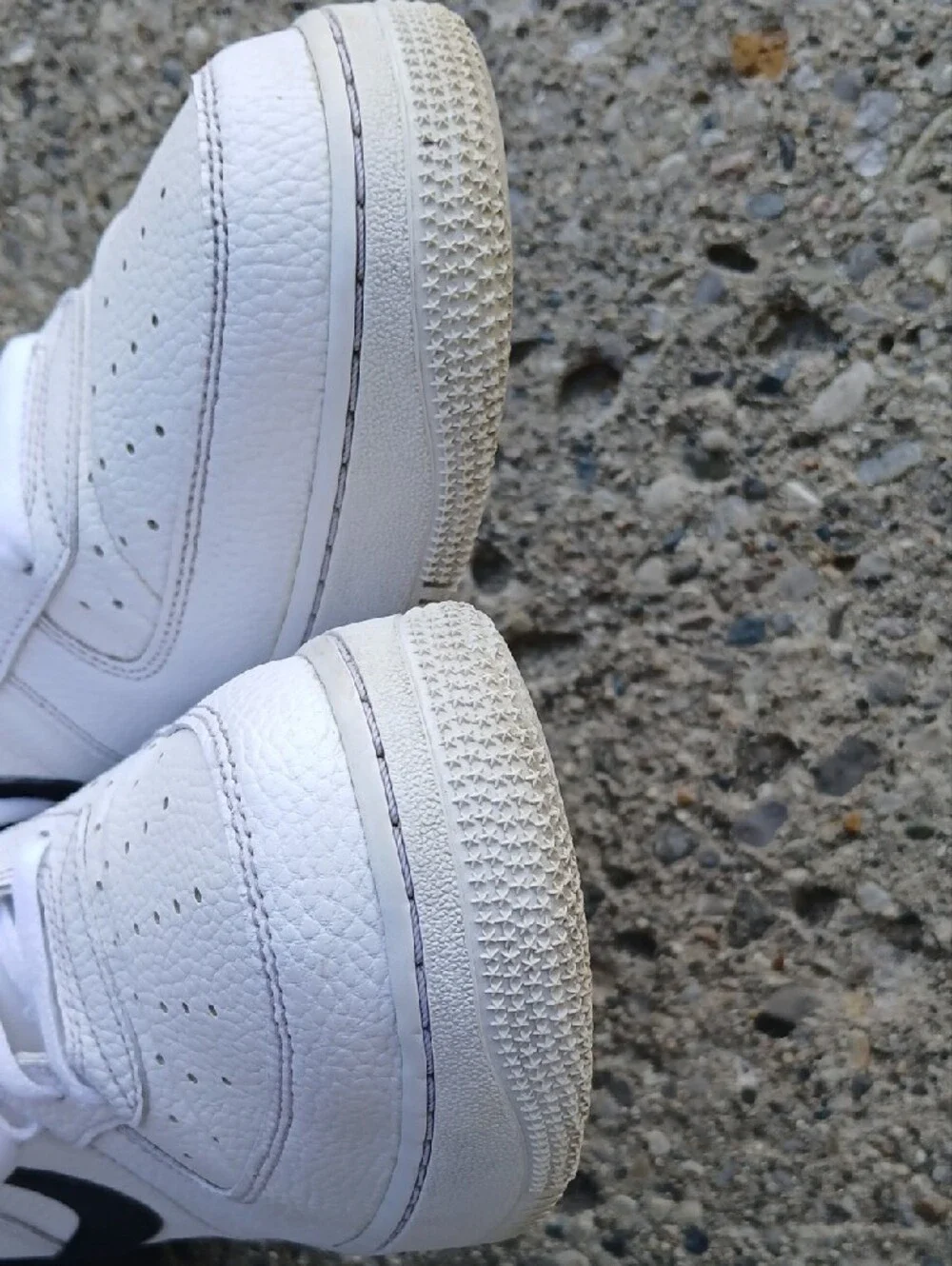 Size 14 Nike Men’s White and Black Low-Top Air Force 1 Sneakers